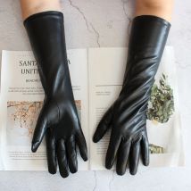 Lange Schaffellhandschuhe, farbiges Leder, Samtfutter, um Karm Herbst und Winter im Freien, Wind kalt zu halten, kostenloser Versand
