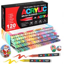 120-Farben-Set, Acrylfarben, Stifte, Bleistift, Pinsel, Marker, professioneller Felsmalerei, Stein, Keramik, DIY, Kunstbedarf, Zeichnung