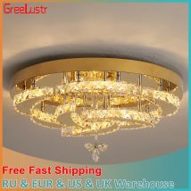 Flower Led Ceiling Lamp Modern Crystal Drop Chandelier Pendant Light Ceiling Light Home Decor Fixtures Living Room RC Dimming
