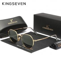 KINGSEVEN Modedesign Polarisierte Herren-Sonnenbrille Damen Quadratischer Legierungsrahmen UVA&B-Schutz Brillenzubehör