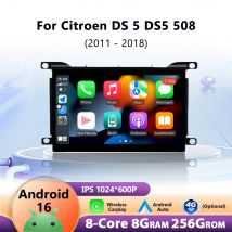 Android16 dla Citroen DS 5 DS5 Nawigacja GPS Stereo 508 2010 - 2017 Radio Samochodowe Odtwarzacz Multimedialny Jednostka Główna Carplay Autoradio DSP