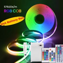 5V AA Batterie RGB COB LED Streifen Licht Smart Bluetooth Dimmbare Farbwechsel Flexible Band Band TV Hintergrundbeleuchtung 17/24/44Taste