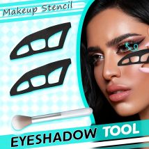 Lidschatten-Werkzeugset, Lidschatten-Assistent, wiederverwendbare Lidschattenführer, Make-up-Schablonen-Werkzeug mit Pinseln zum Erstellen von Katzen-Eyeliner