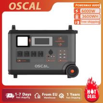 Oscal PowerMax 6000W Przenośna Stacja Zasilania 3600Wh Bateria LiFePO4 Generator Solarny do Użytku Domowego w Sytuacjach Awaryjnych, na Kemping, do Kampera