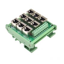 1 Stück 9-Wege 9-Port RJ45 8p8c Buchse zu Klemmenblock-Adapter PCB-Platine Netzwerkanschluss RJ45 Ethernet-Stecker Konverter