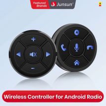 Pulsante di controllo del volante wireless universale per auto Junsun per autoradio Android Controller con 10 funzioni chiave con luce a LED