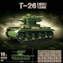 WW2 Militär Waffe Soldaten Sowjetischen T-26 Licht Tank Modell Bausteine Weltkrieg 2 Ziegel Armee Spielzeug Für Jungen Kinder Geschenk 705PCS