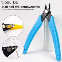 Edelstahl Professionelle Maniküre Nail art Werkzeuge Clipper Remover Strass Cutter Zange Kette Schere Bohren Clip