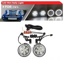Chrome Mini Rally Lights DRL Halo Led Paraurti Anteriore Rally Luce Per Mini Cooper R50 R52 R53 2001-2006 Auto-Styling
