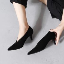 XGRAVITY New Spring Winter Fashion Shoes Elegant Dress V Cut Design Pointed Toe Pumps High Heel Sexy Shoes Women Shoes Female