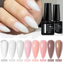 MEET ACROSS 7 ml Nude Rubber Base Gel Jelly Pink Transparente Farbe Gel-Nagellack 2-in-1-Funktion Kunstlack Soak Off Nails