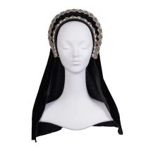 Renaissance Tudor Kronenkappe Anne Boleyn Cosplay Kostümzubehör Mittelalterliches Stirnband Krone Kopfbedeckung für Frauen Königin