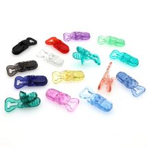 Free Shipping 100 Pcs T shap Plastic Baby Pacifier Clips Dummy Clip Suspender Clip Soother Clips for 10 mm ribbon