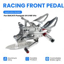 Motorrad CNC verstellbarer Fußrastenanlage für DUCATI Panigale V4 V4R V4s 2018 bis 2023, Racing-Frontpedal