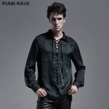 PUNK RAVE männer Gothic Wunderschöne Jacquard-Shirt Retro Fashion Formal Prom Party Langarm Blusen