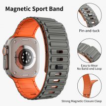 Banda magnetica per le cinghie per orologi Apple 45mm 46mm 44mm 40mm 41mm 38mm 42 braccialetto in Silicone iWatch serie 6 7 Se 8 9 10 Ultra 2 49mm