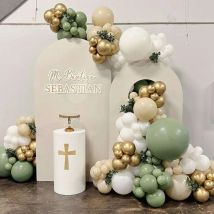 Salbeigrüner Ballon Bogen Girlande Kit Avocado Grüner Ballon Sand Weißgold Ballons Dschungel Geburtstag Party Dekoration Babyparty