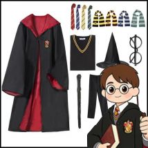 Capa Mágica de Cosplay de Harry Potter para Adultos, Tallas S-XXL, Túnica de Hermione de Gryffindor, Accesorio de Disfraz para Halloween, Regalo