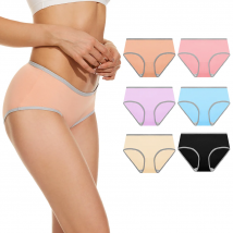6 Stück Damen Baumwolle Hipster Unterwäsche niedrige Taille 100% Baumwolle Schritt Slips Damen volle Sitzfläche Höschen groß