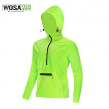 WOSAWE Giacche da corsa antivento Cappucci con cappuccio Riflettente antipioggia Donna Uomo Palestra Sport Felpe Giacca a vento da ciclismo