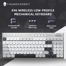 THUNDEROBOT-Teclado mecánico inalámbrico K96, teclado de productividad de perfil bajo, 98 teclas con teclas Roller Marco, teclas PBT para PC