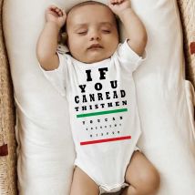 Wenn Sie dies lesen können, dann können Sie meine Windel ändern. Bedruckter Baby-Body, lustige Säuglingskleidung, kurzärmeliger Jungen- und Mädchen-Overall