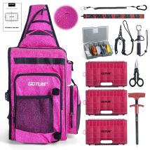 Goture 39 * 22 * 9 cm Angel-Sling-Pack, verstellbarer Rucksack, 900D wasserbeständiges Material, tragbares Umhängetaschen-Taschen-Set