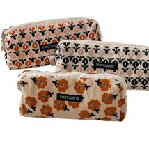 2026 Federmäppchen Koreanisches Schreibwaren-Design Retro Stiftetuis Kawaii Blumen-Federmäppchen für Mädchen Kosmetiktaschen Schul-Stiftetui Zubehör