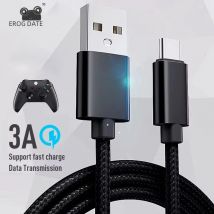 DATA FROG Cavo di ricarica da 1 m/2 m/3 m per controller PS5/Xbox Series SX Cavo di alimentazione USB tipo C per accessori gamepad PS5