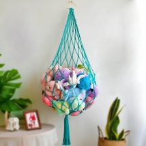 Macrame handmade toys hanging holder wall hanging holder  Plush toys storage for girl's room