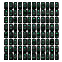 Boot Auto Wippschalter 12 V/24 V Wasserdicht Grüne Led SPST DPDT 20A für ARB/CARLING/NARVA/4x4 Lkw JCB Maschine Ersetzen 111 Logos