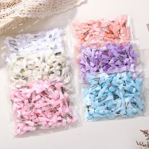 4/6/8/10Pcs Kinder Süße Einfarbig Mini Bowknot Mit Haar Clip Baby Mädchen Ballett Stil band Geflochtene Haar Zubehör Großhandel