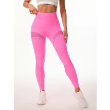 Schnell trocknende Outdoor-Yogabekleidung für den Sport, einfarbige Yogahosen für Damen und Fitnessbekleidung mit Mesh-Design zum Radfahren