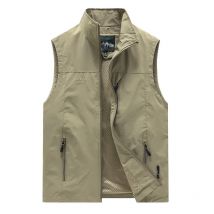 FGKKS Frühjahr Neue Männer Weste Outdoor Freizeit Einfarbig Weste Junge Mittleren Alters Fotografie Angeln Casual Weste Jacke Männlich