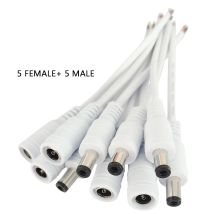 10 teile/los männlich weiblich dc kabel netzteil stecker 5,5x2,1mm stecker adapter draht für tv kamera led streifen band licht großhandel