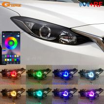 For Mazda 3 Mazda3 BM BN 2013 2014 2015 2016 2017 2018 2019 Bluetooth APP Multi-Color Ultra Bright RGB LED Angel Eyes Halo Rings