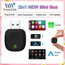 TrolinkTek 2in1 Wireless CarPlay Adapter Android Auto AI Smart Box Car Intelligent System Suitable For VW Toyota Nissan Honda