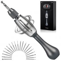 21-in-1 Screwdriver/Drill: non-slip grip, S2 bits, magnetic, quick swap. For jewelry, resin, wood, plastic housework, man's gift