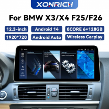 12.3 pollici 1920*720P IPS Wireless Carplay Android 14 Autoradio per auto per BMW X3 F25 X4 F26 CIC NBT navigazione 4G LTE unità principale GPS