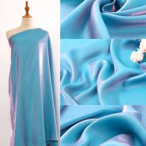 59" x 39" glänzender Seiden-Chiffonstoff mit holografischem Farbverlauf für Frauen, DIY, Nähen, Hochzeitskleid, Hanfu, Puppenkleidung, Bastelzubehör