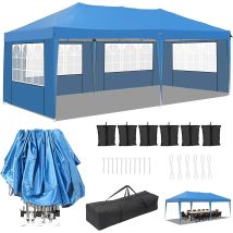 3 X 6 m Gazebo pop-up impermeabile Tende per padiglione all'aperto Tenda a baldacchino antipioggia su quattro lati 420D in tessuto Oxford per matrimonio
