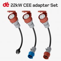 dé 22kW CEE 32A Set di adattatori a 5 Pin con spina Schuko trifase 16A rossa, 1 fase 16A blu, 1 fase per stazione di ricarica per caricabatterie EV