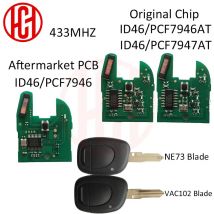433 Mhz ID46 OEM Chip PCF7946AT PCF7947AT Afternarket PCF7946 Fernbedienung Auto Schlüssel für Renault Twingo Clio Kangoo Master
