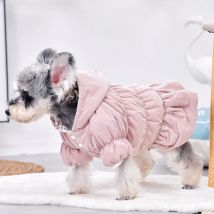 Mädchen Winter Französische Bulldogge Terrier Hund Kostüm Rosa Blau Creme Hoodie Jacke Mit Fell Warme Haustier Anzug Bekleidung Rock Katzen Waren