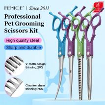 Fenice 6.5 pollici Professionale Pet Grooming Taglio Curvo Diradamento Chunker Forbici Cesoie Set Kit per Groomer Uso Domestico