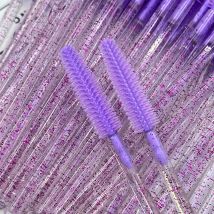 50pcs Crystal Silicone Eyelash Brush Eyebrow Wands Applicator Makeup Brushes Eyelash Extension Spoolie Microbrush Cosmetics Tool