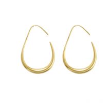 HUANQI 2019 Half Crescent Chic Minimalist Classic Alloy Elegant Hoop Earrings for Women Girl Wedding Party Travel Jewelry