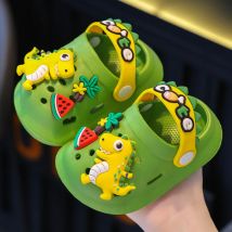 Letnie kapcie dziecięce dziura sandały dziecięce miękkie antypoślizgowe kreskówka dinozaur DIY Design kryty antypoślizgowe chłopcy dziewczęta buty na plażę