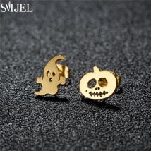 Gothic Halloween Ohrringe Cartoon Ghost Kürbis Edelstahl Ohr stecker für Männer Frauen Metall Party Ohrschmuck lustiges Geschenk