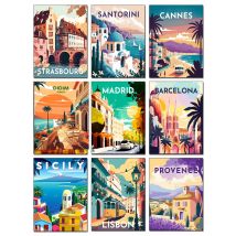 Diamond Painting New 2025 Milan New York Retro City Art DIY Full Diamond Mosaic Embroidery Arts and Crafts Supplies Adults